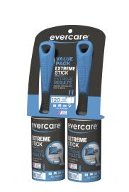 Evercare Extreme Stick Lint Pick-Up Roller, 2-Pack Set of 60 Sheets each roller